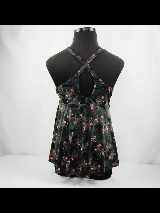 Torrid Black & Green Floral Camo & Skull One-Piece Swimsuit - Picture 3 of 6